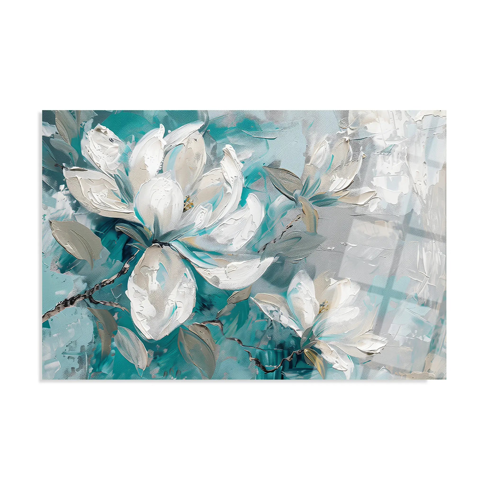 Floral Glass Wall Art GAD125-F 90 x 60 cm