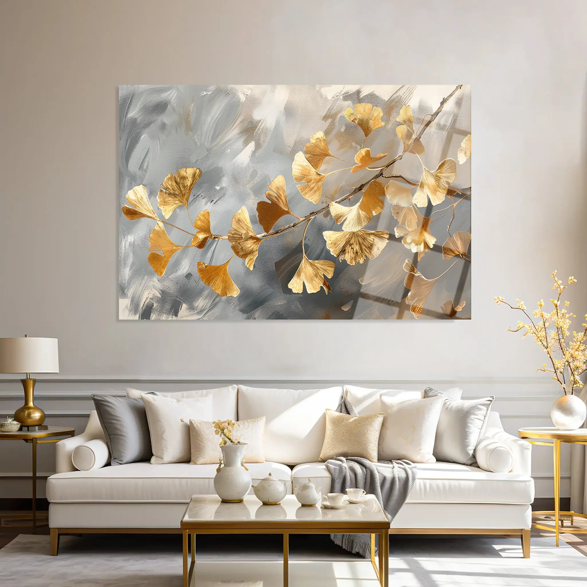 Floral Glass Wall Art GAD127-F 90 x 60 cm