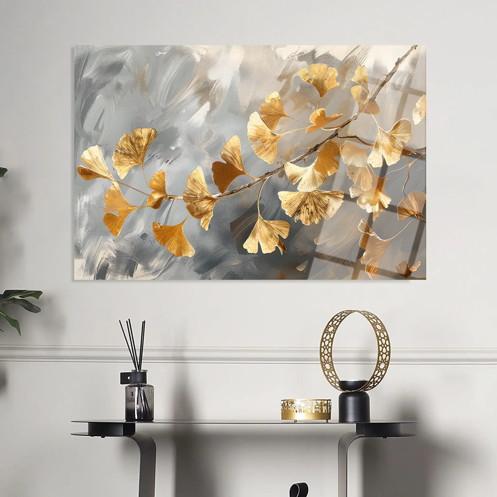 Floral Glass Wall Art GAD127-F 90 x 60 cm