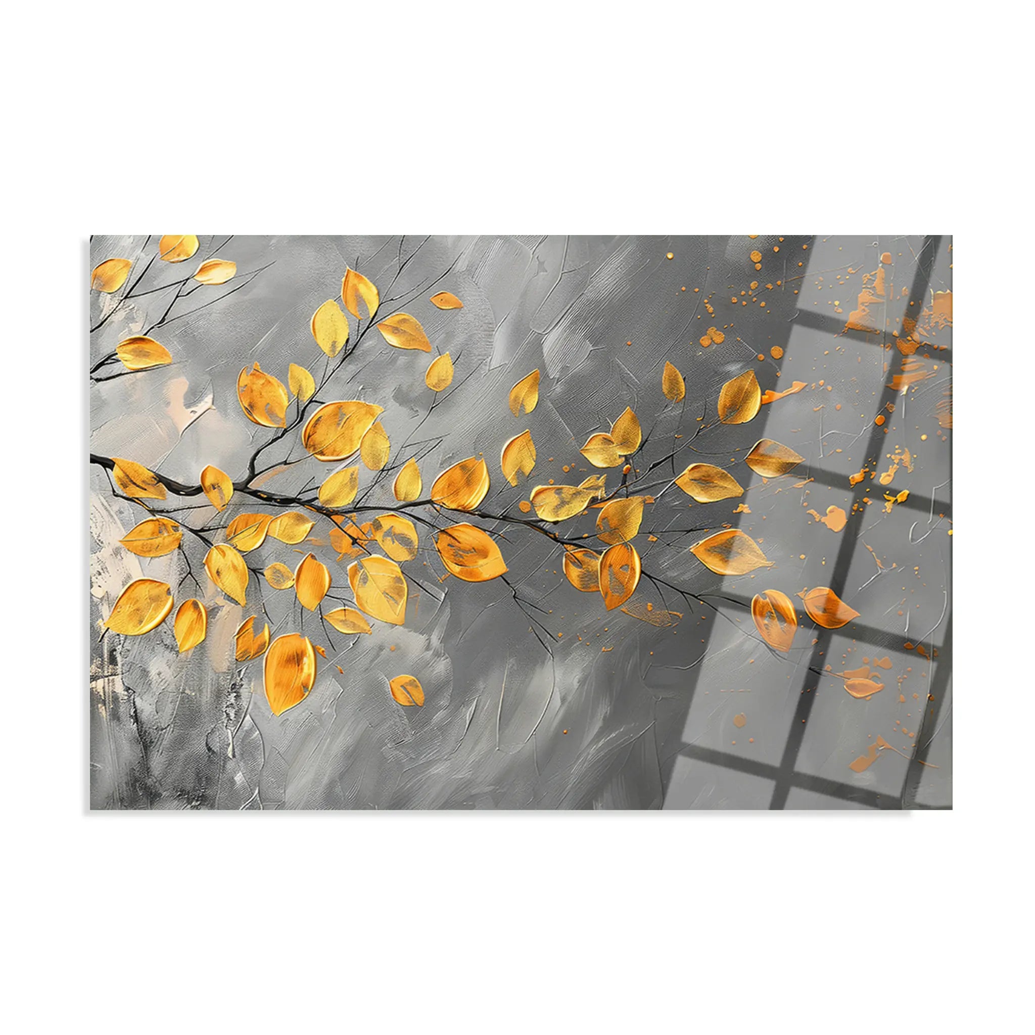 Floral Glass Wall Art GAD128-F 90 x 60 cm