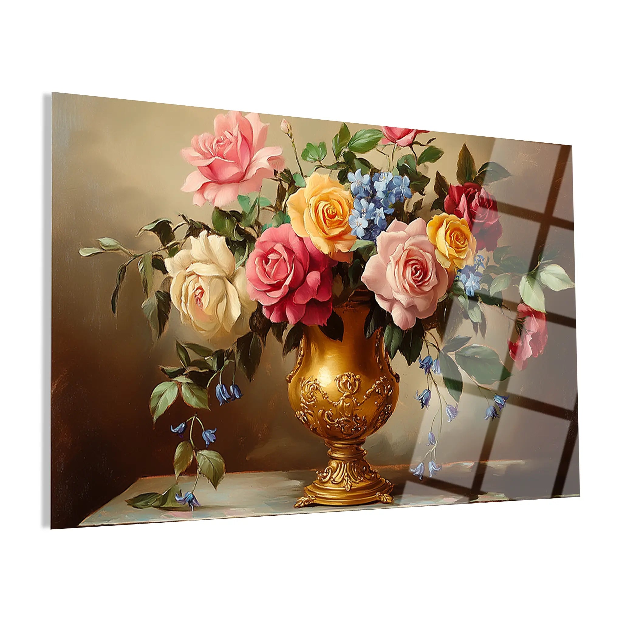 Floral Glass Wall Art GAD133-F 90 x 60 cm