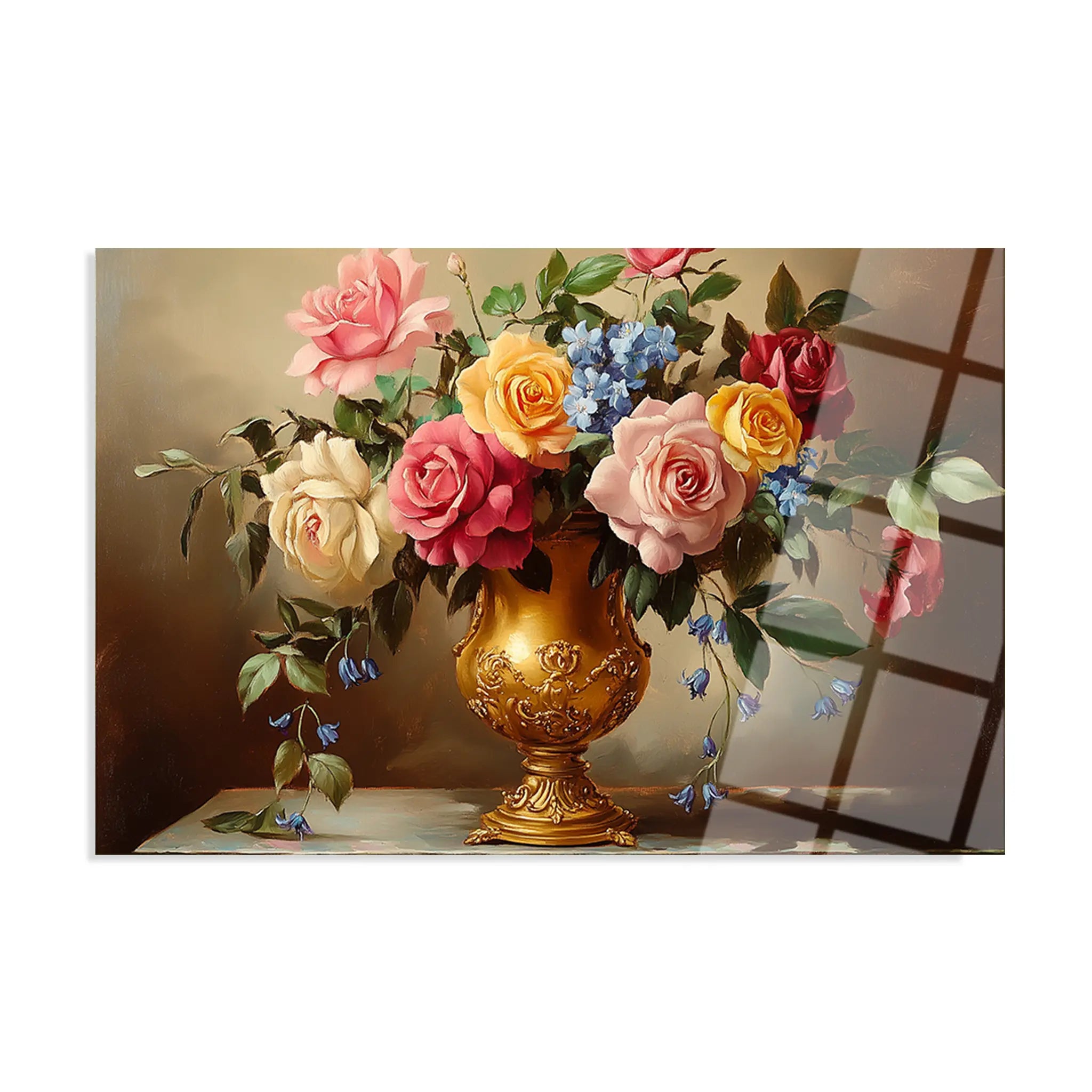 Floral Glass Wall Art GAD133-F 90 x 60 cm