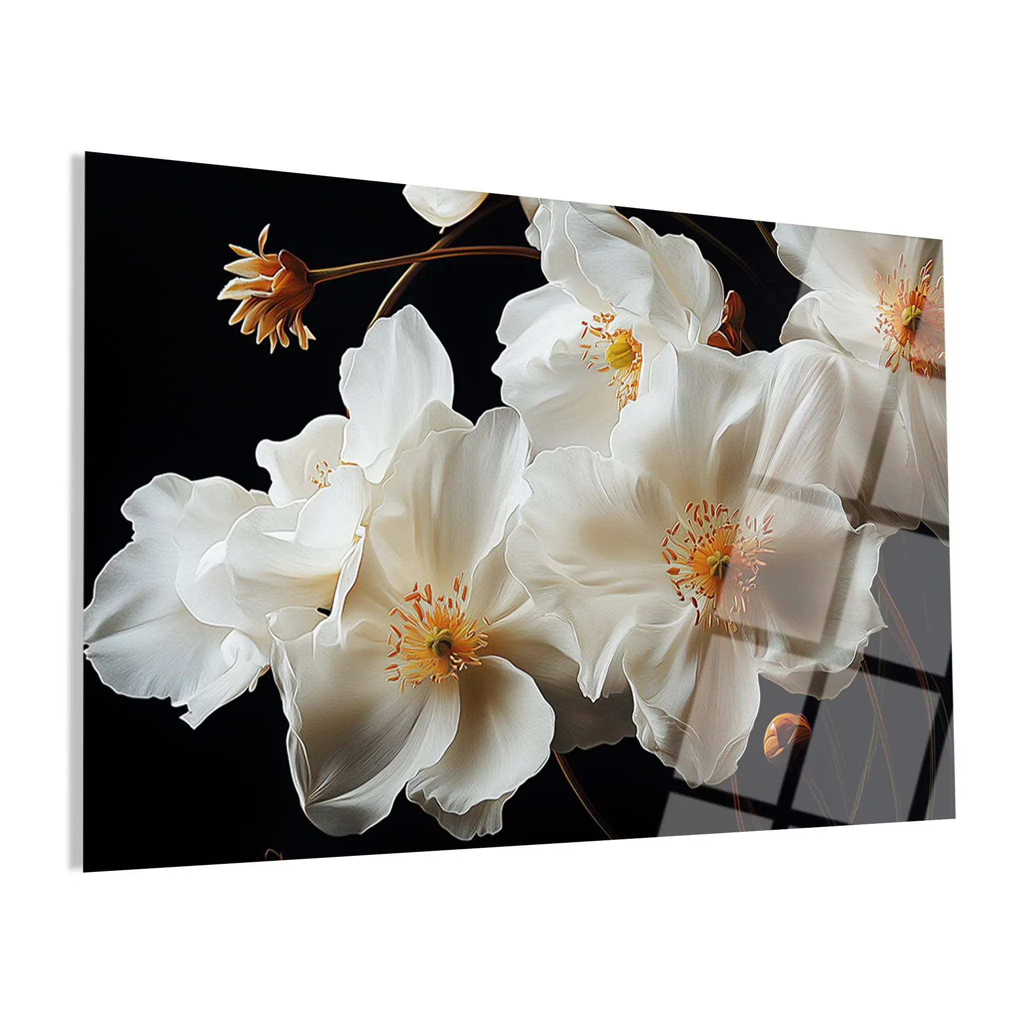 Floral Glass Wall Art GAD135-F 90 x 60 cm