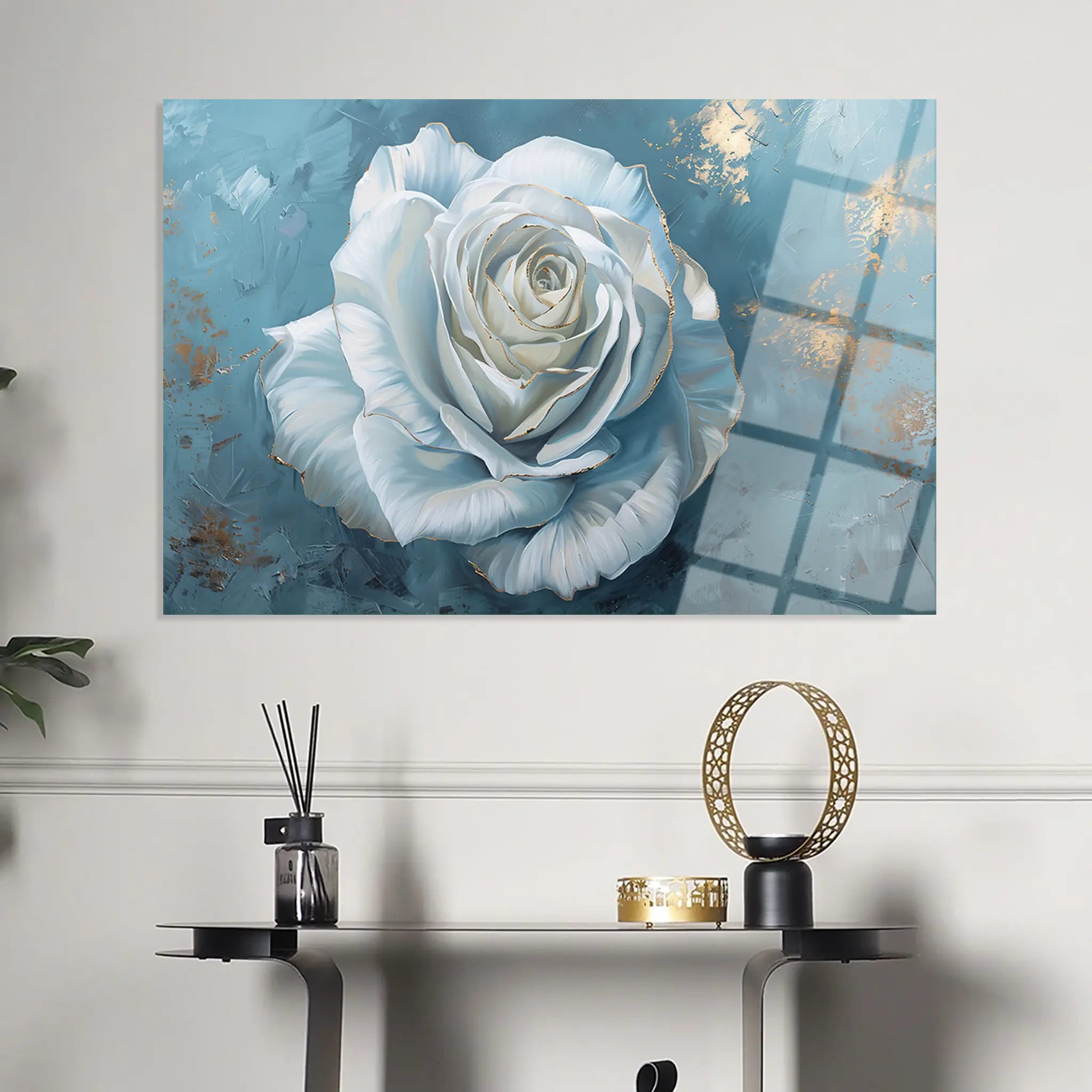 Floral Glass Wall Art GAD137-F 90 x 60 cm