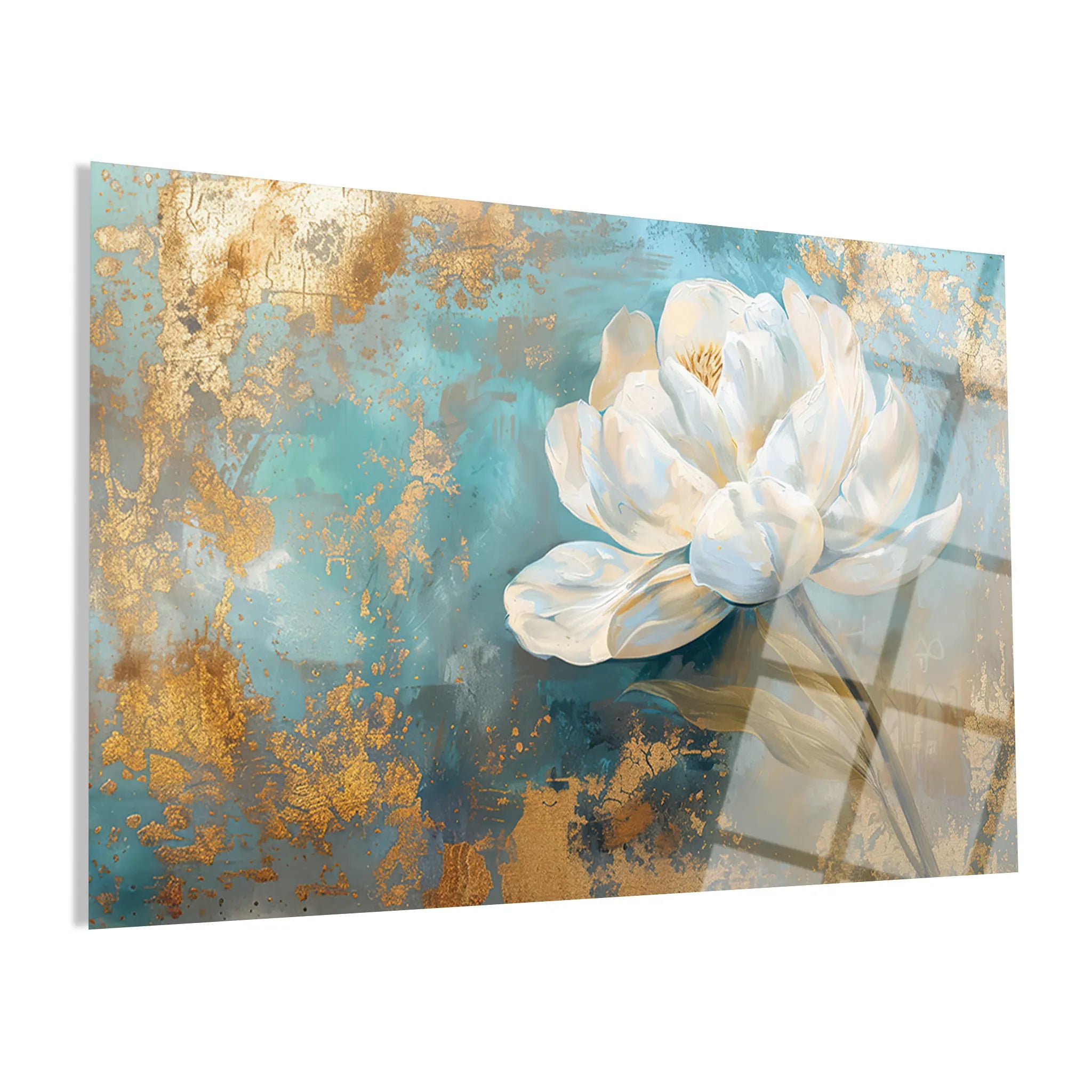 Floral Glass Wall Art GAD139-F 90 x 60 cm