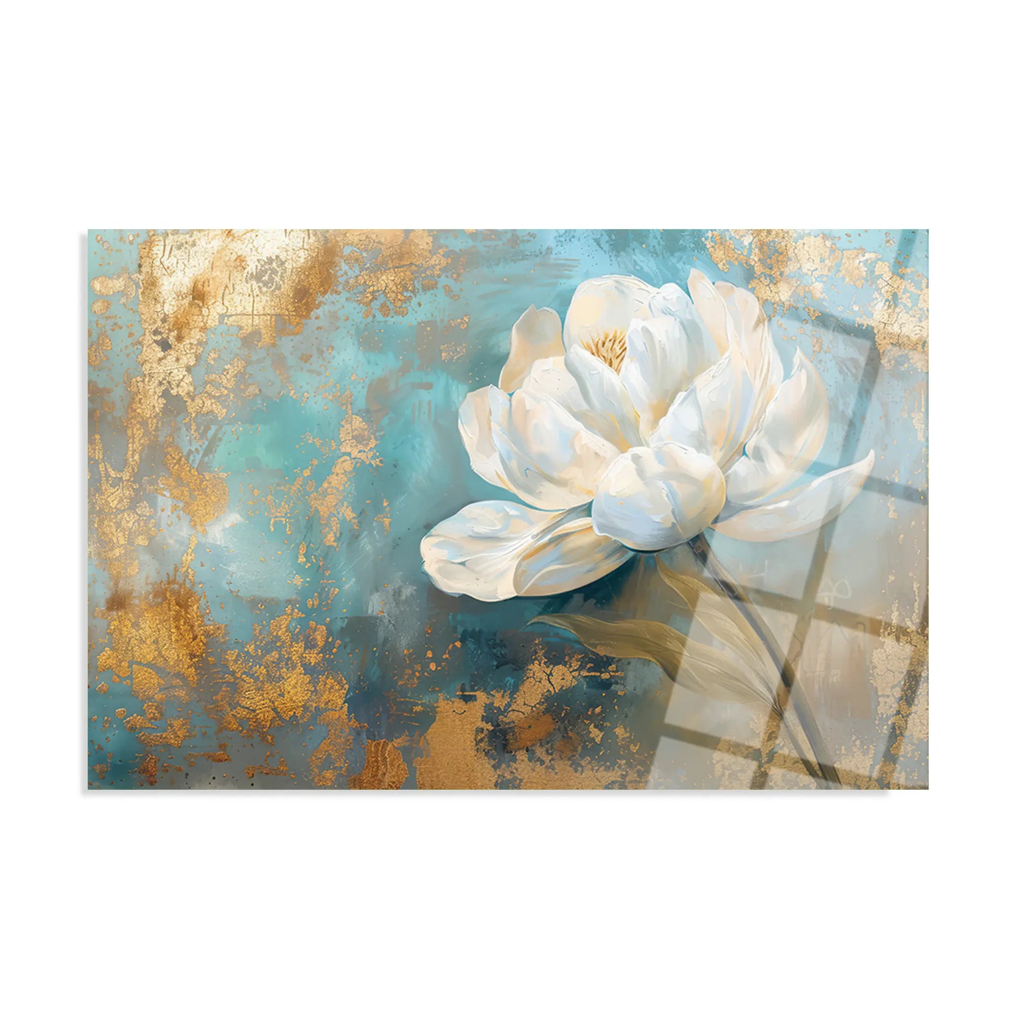 Floral Glass Wall Art GAD139-F 90 x 60 cm