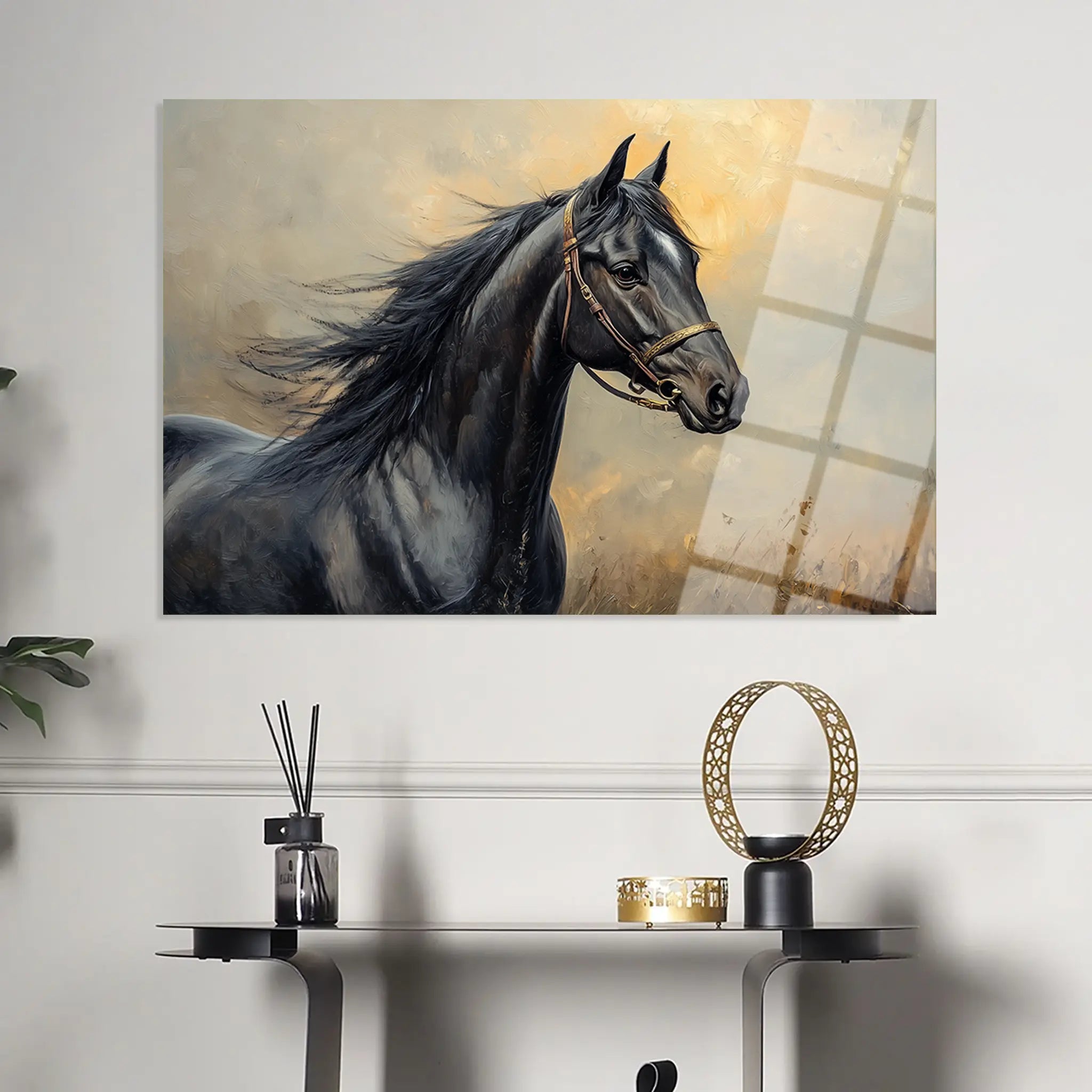 Horses Glass Wall Art GAD147-H 90 x 60 cm