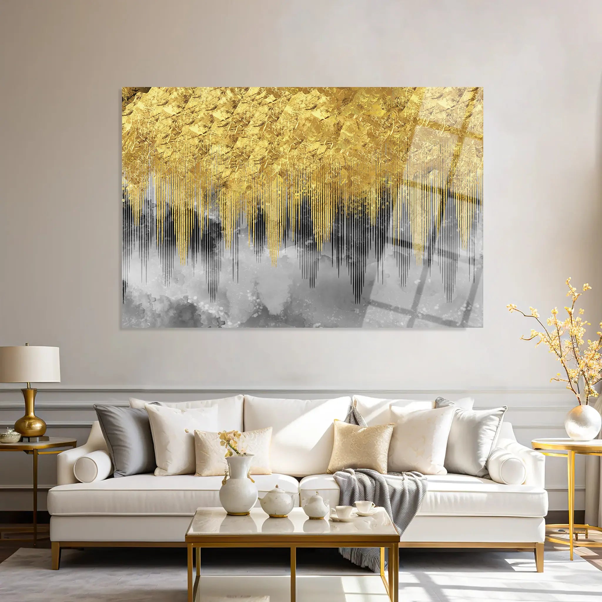 Abstract Glass Wall Art GAD166-A 90 x 60 cm