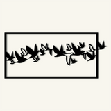 Sleek Flying Birds Metal Wall Art 72 × 33 cm / Black