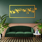 Sleek Flying Birds Metal Wall Art 72 × 33 cm / Black