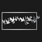 Sleek Flying Birds Metal Wall Art 72 × 33 cm / Black