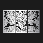 Modern Tropical Leaves Metal Wall Art Set 39 × 75 cm / Black