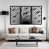 Elegant Sunrise Birds Metal Wall Art Set 39 × 69 cm / Black