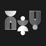 Geometric Modern Art Metal Wall Art Set 39 × 65 cm / Black