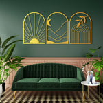 Boho Arch Metal Wall Art Set 41 × 59 cm / Black