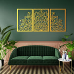 Intricate Mandala Metal Wall Art Set 40 × 58 cm / Black