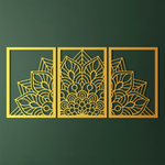 Intricate Mandala Metal Wall Art Set 40 × 58 cm / Black