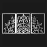 Intricate Mandala Metal Wall Art Set 40 × 58 cm / Black