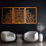 Intricate Mandala Metal Wall Art Set 40 × 58 cm / Black