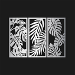 Lush Monstera Leaves Metal Wall Art Set 35 × 75 cm / Black