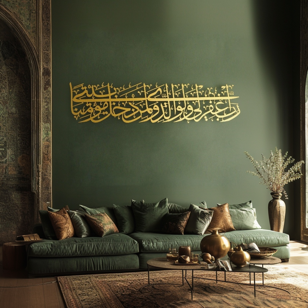 Surah Al-Nuh Islamic Metal Art 90 x 22 cm / Gold