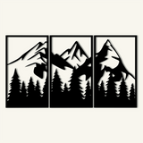 Bold Mountain Pine Metal Wall Art Set 41 × 69 cm / Black