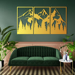 Bold Mountain Pine Metal Wall Art Set 41 × 69 cm / Black