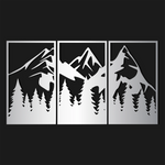 Bold Mountain Pine Metal Wall Art Set 41 × 69 cm / Black