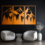 Bold Mountain Pine Metal Wall Art Set 41 × 69 cm / Black