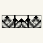 Bold Geometric Mountain Metal Wall Art Set 45 × 45 cm / Black