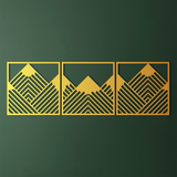 Bold Geometric Mountain Metal Wall Art Set 45 × 45 cm / Black