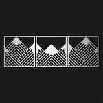 Bold Geometric Mountain Metal Wall Art Set 45 × 45 cm / Black
