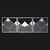 Bold Geometric Mountain Metal Wall Art Set 45 × 45 cm / Black