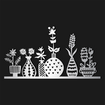 Modern Botanical Vases Metal Wall Art 70 × 38 cm / Black