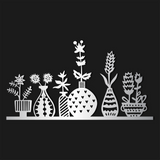 Modern Botanical Vases Metal Wall Art 70 × 38 cm / Black