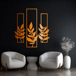 Contemporary Botanical Metal Wall Art Set 27 × 72 cm , 30 × 95 cm , 27 × 72 cm / Black