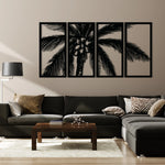 Tropical Palm Tree Metal Wall Art Set 30 × 62 cm / Black