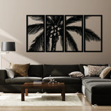 Tropical Palm Tree Metal Wall Art Set 30 × 62 cm / Black