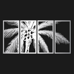 Tropical Palm Tree Metal Wall Art Set 30 × 62 cm / Black