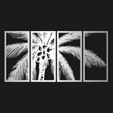 Tropical Palm Tree Metal Wall Art Set 30 × 62 cm / Black