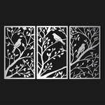 Classic Birds on Branch Metal Wall Art Set 41 × 70 cm / Black