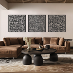 Set of 3 Kufi Ayatul Kursi, Surah An-Nas and Surah Al-Falaq Islamic Metal Art 62 x 62 cm / Gold