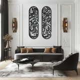 Rizq Dua Metal Islamic Metal Art Set of 2 70 x 20 cm / Gold