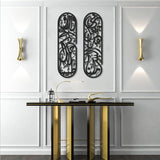 Rizq Dua Metal Islamic Metal Art Set of 2 70 x 20 cm / Gold