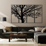 Modern Tree Branch Metal Wall Art Set 73 × 30 cm / Black