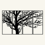 Modern Tree Branch Metal Wall Art Set 73 × 30 cm / Black