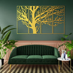 Modern Tree Branch Metal Wall Art Set 73 × 30 cm / Black