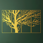 Modern Tree Branch Metal Wall Art Set 73 × 30 cm / Black