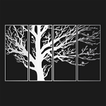 Modern Tree Branch Metal Wall Art Set 73 × 30 cm / Black