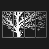 Modern Tree Branch Metal Wall Art Set 73 × 30 cm / Black